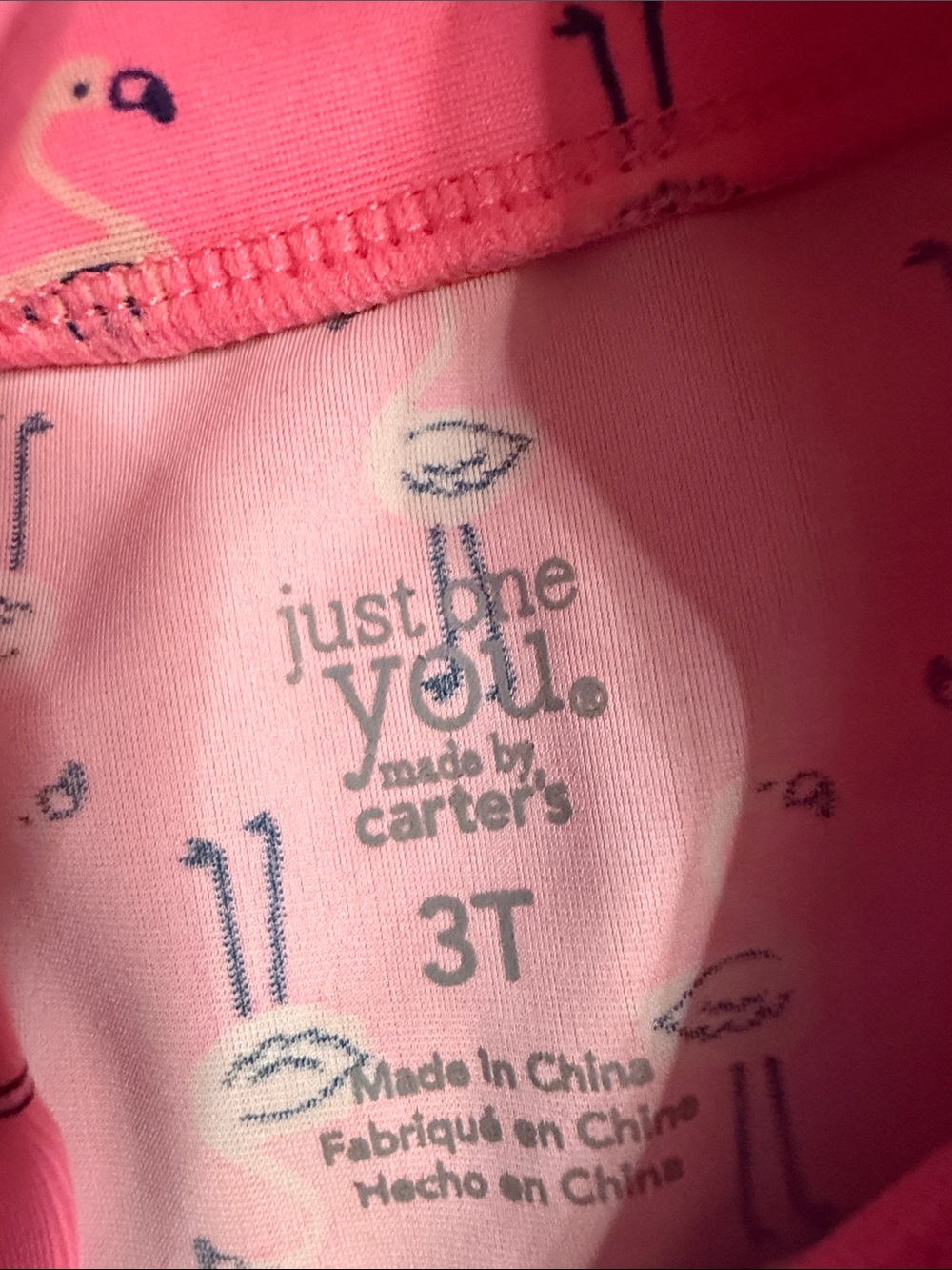 Pink Flamingo Print Rash Guard Top - Picture 2 of 3